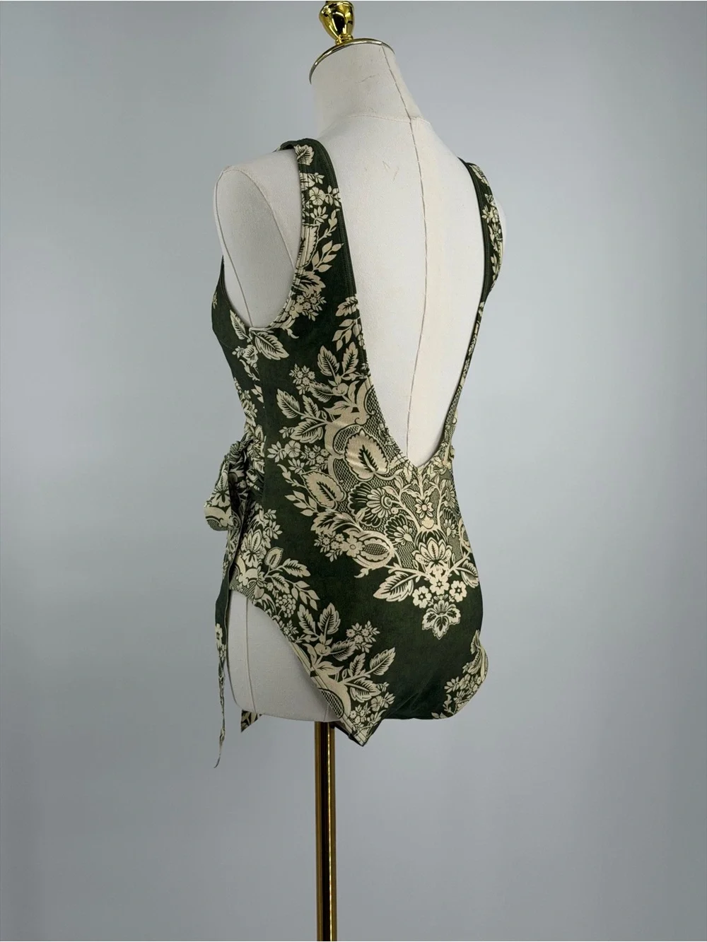 🆕 ZIMMERMANN 🧿 NWT Separates Floral Wrap Tie 1PC - Khaki/Cream - Sz 2 US8
